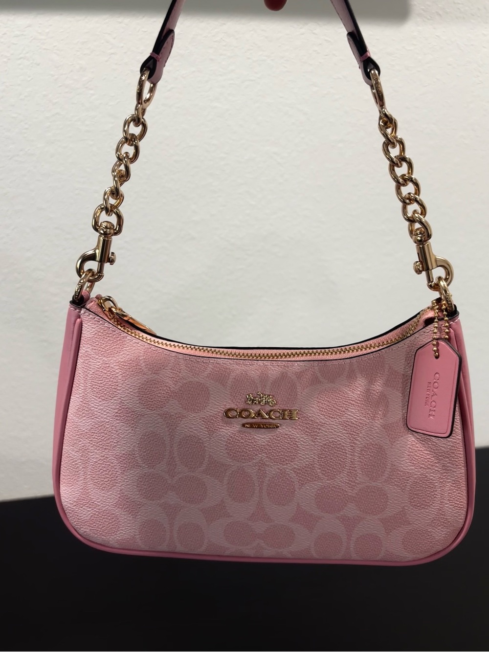 Coach Pink Signature Teri Shoulder Bag - Picture 6 of 9